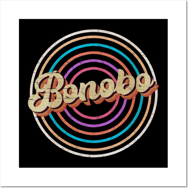 vintage circle line color Bonobo Wall Art by KirikKikuk.Store